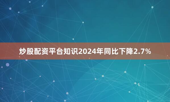 炒股配资平台知识2024年同比下降2.7%