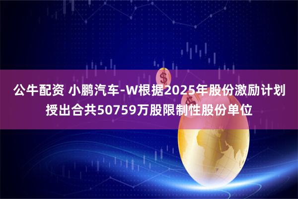 公牛配资 小鹏汽车-W根据2025年股份激励计划授出合共50759万股限制性股份单位